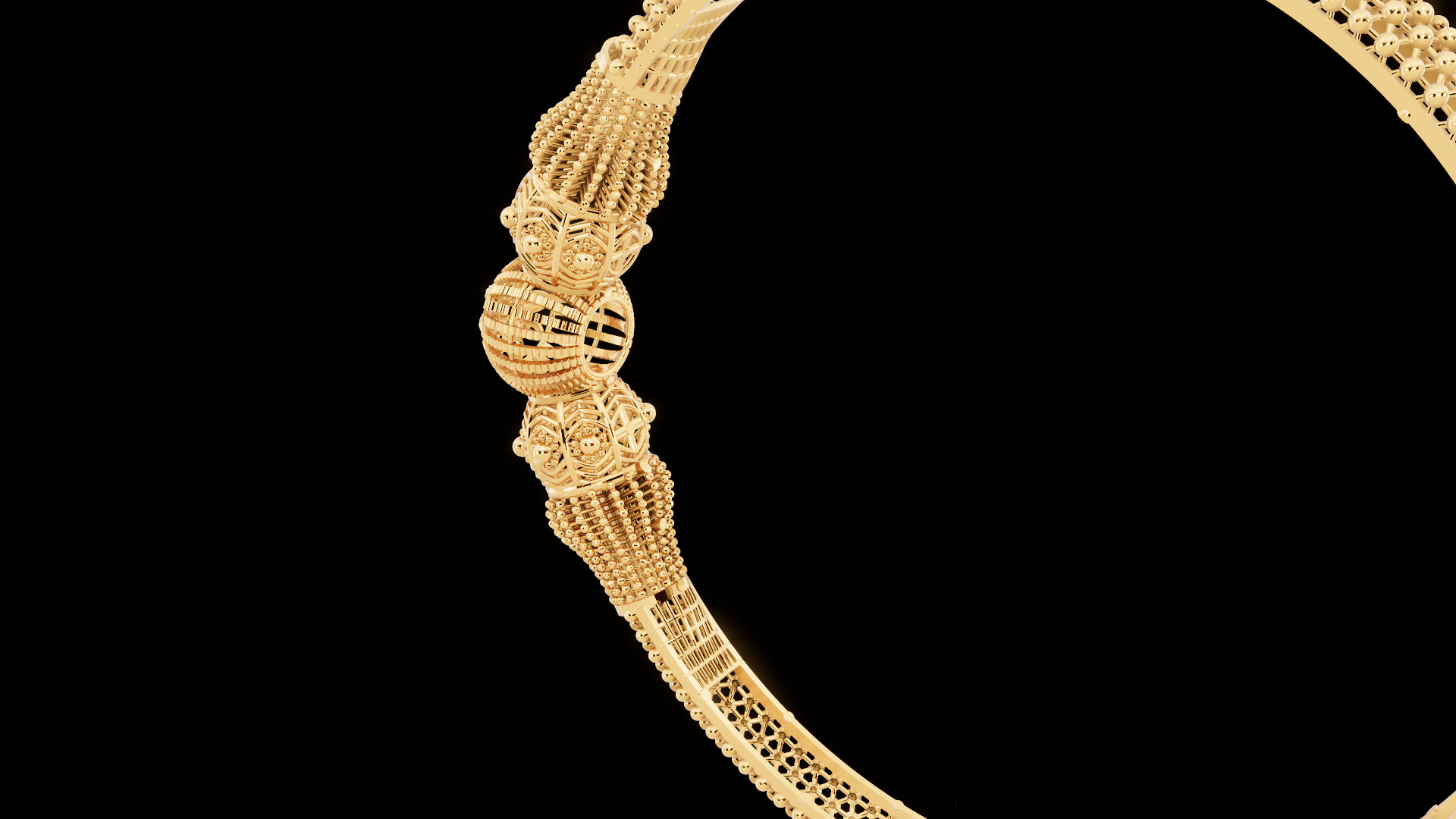 Gold bangles jewlery for woman 3D print model_3
