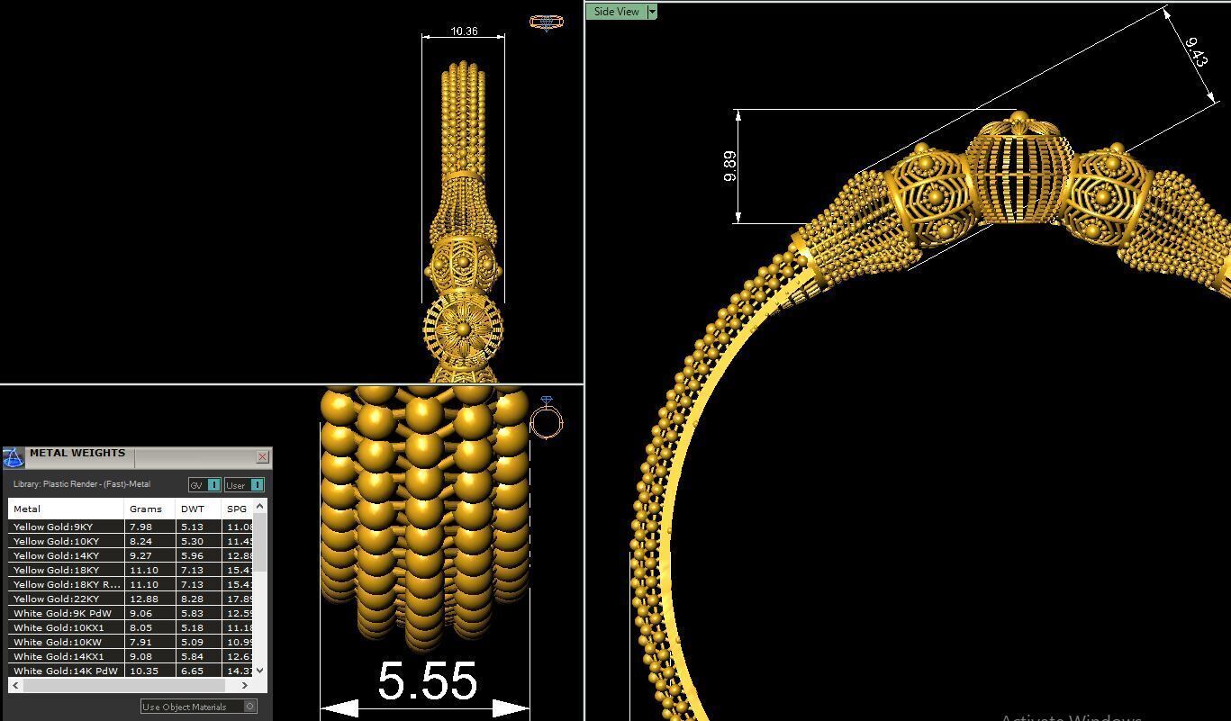 Gold bangles jewlery for woman 3D print model_7