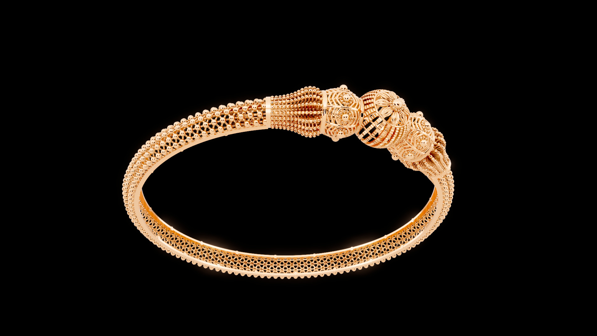 Gold bangles jewlery for woman 3D print model_6