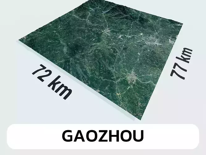 Gaozhou China City Landscape 3D Model