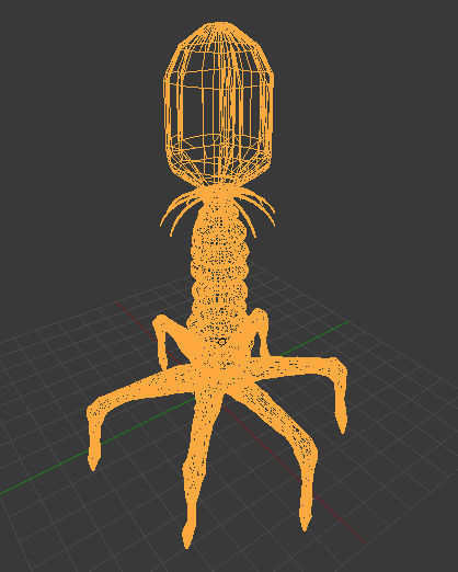 Bacteriophage Virus 3D model_3
