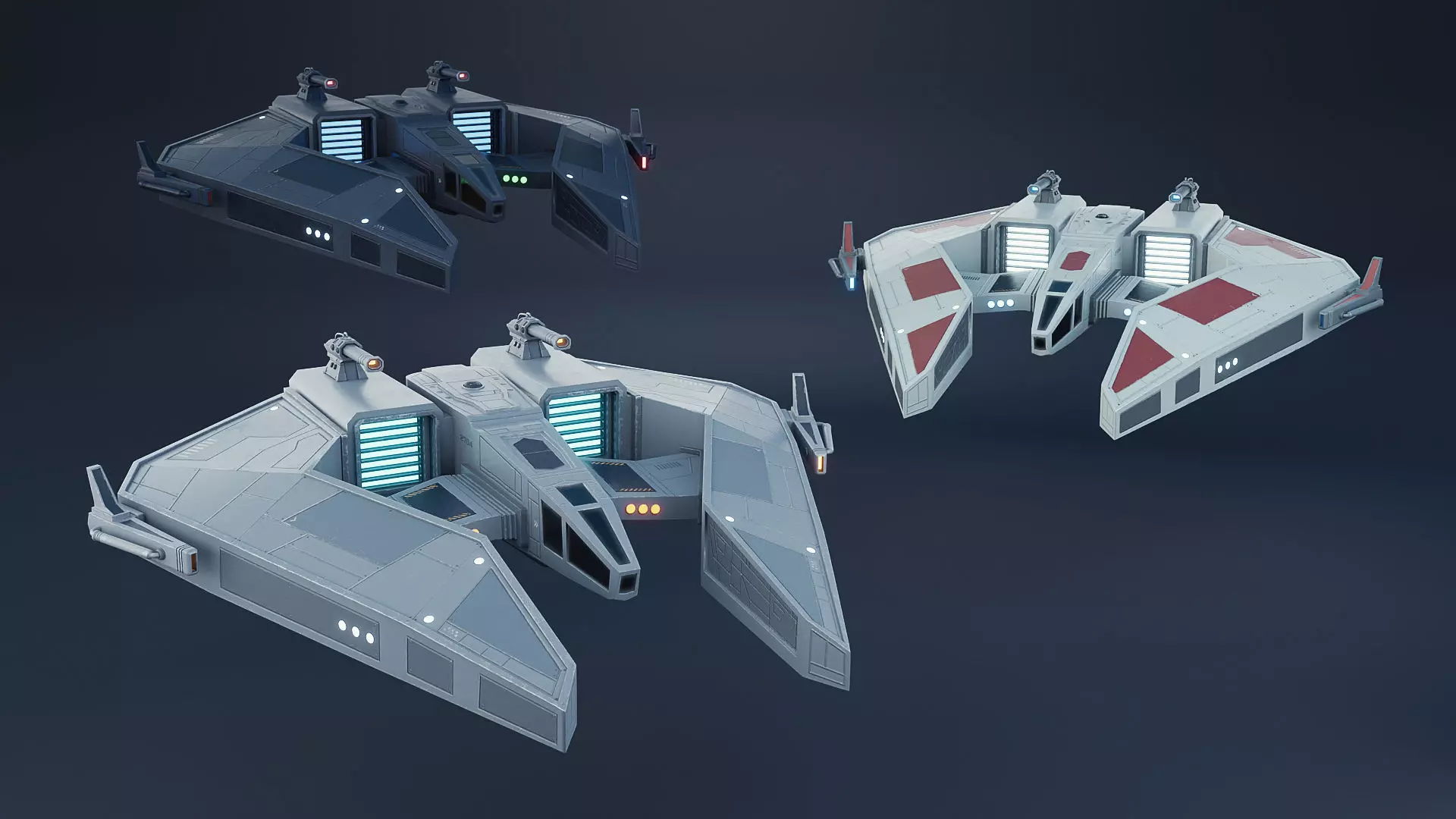Star Fighter Spaceship 3D model_0