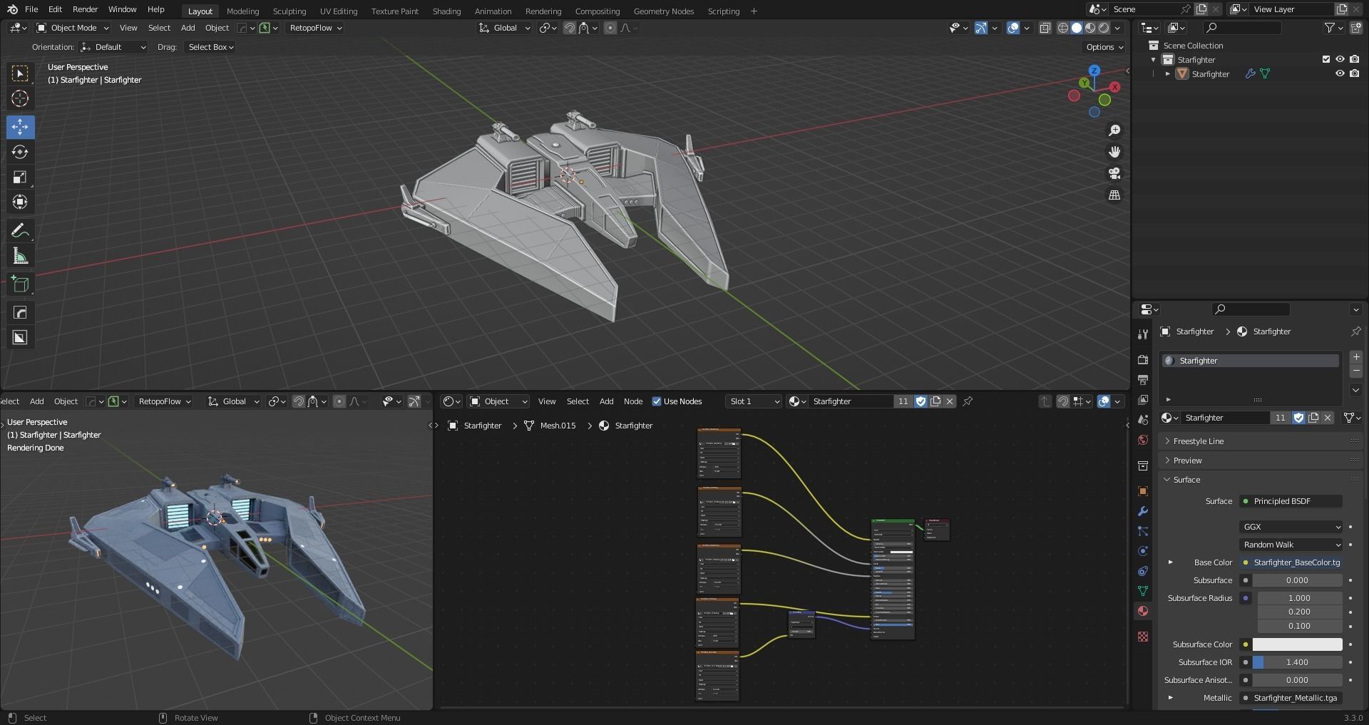 Star Fighter Spaceship 3D model_16