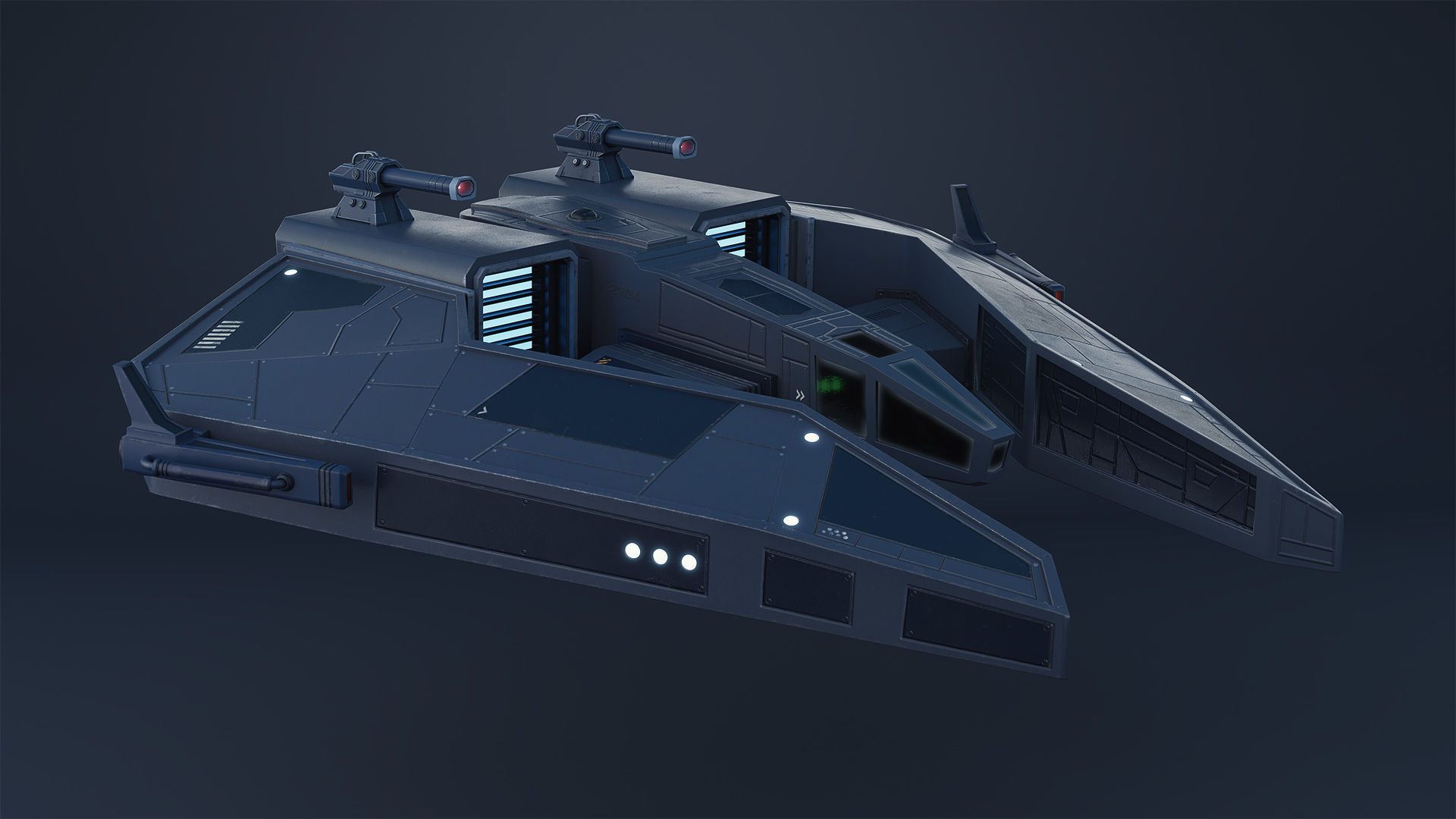 Star Fighter Spaceship 3D model_10