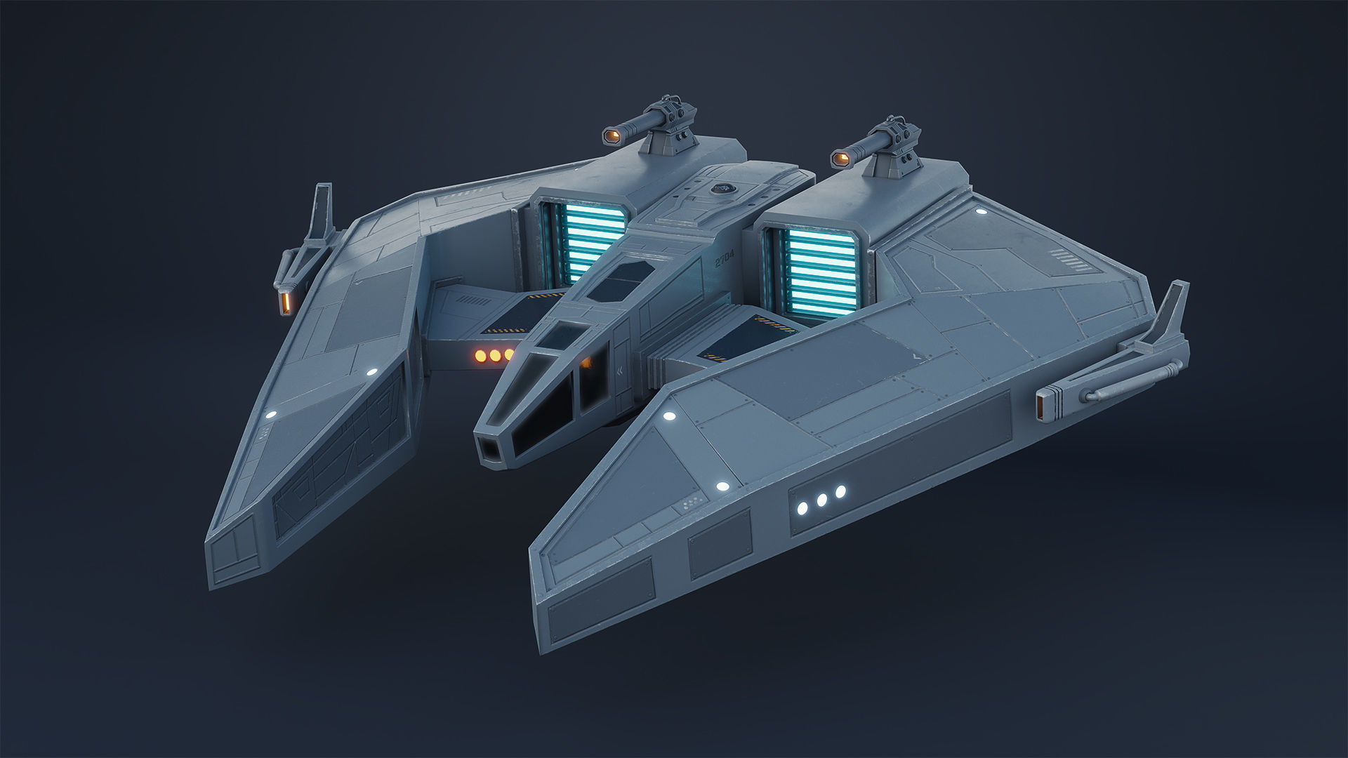Star Fighter Spaceship 3D model_1