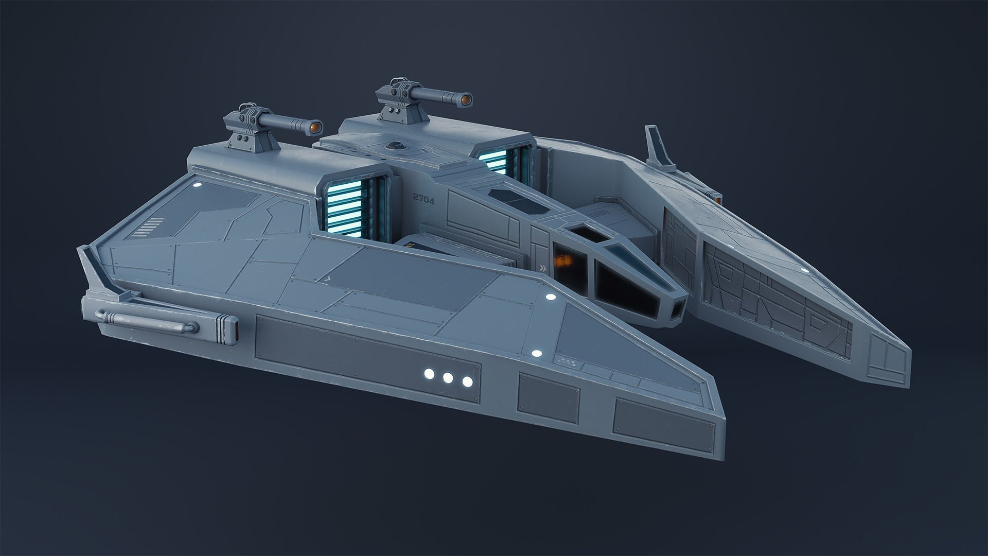 Star Fighter Spaceship 3D model_9