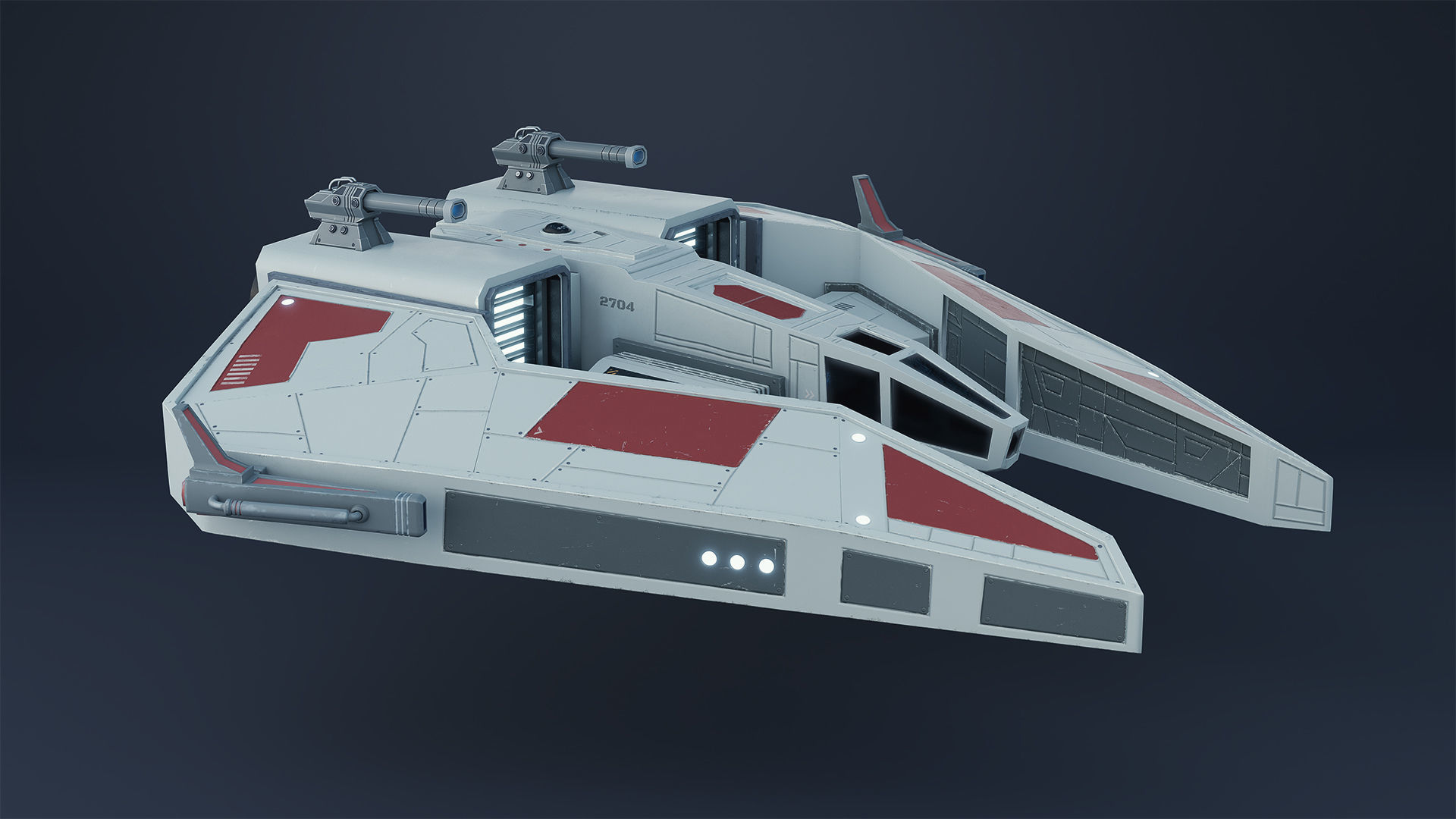 Star Fighter Spaceship 3D model_2