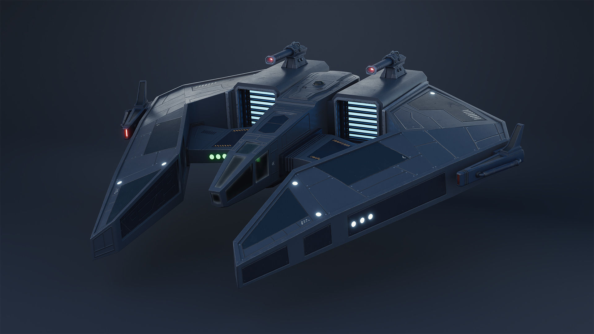 Star Fighter Spaceship 3D model_8