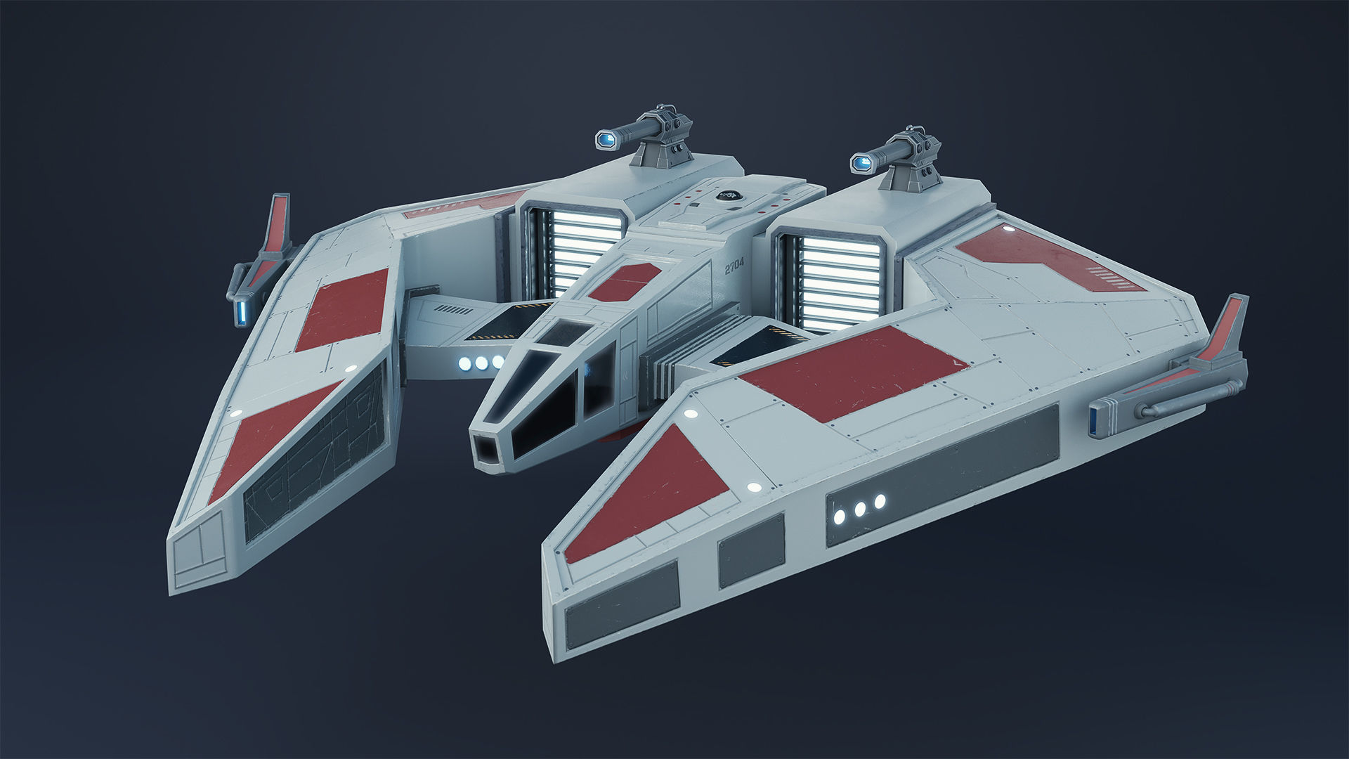 Star Fighter Spaceship 3D model_7
