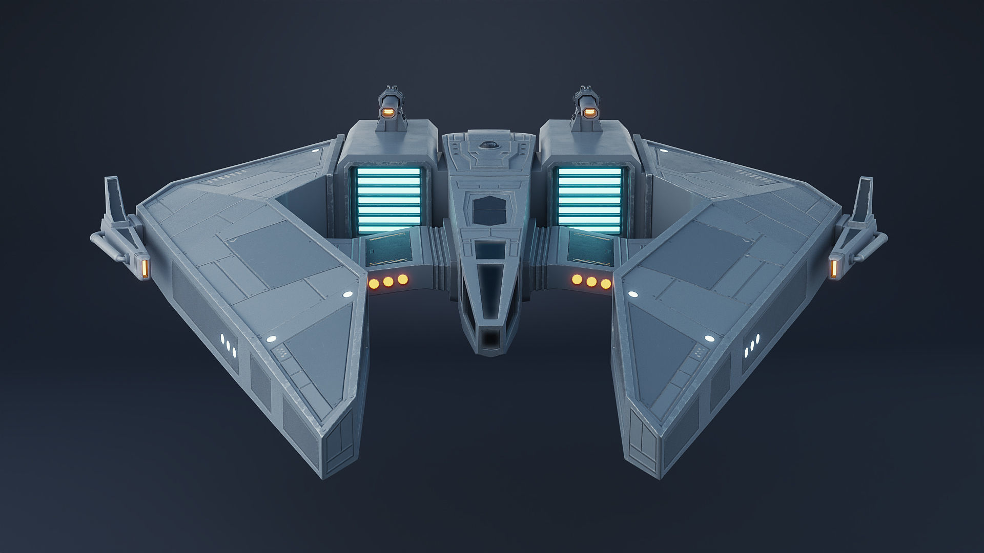 Star Fighter Spaceship 3D model_11