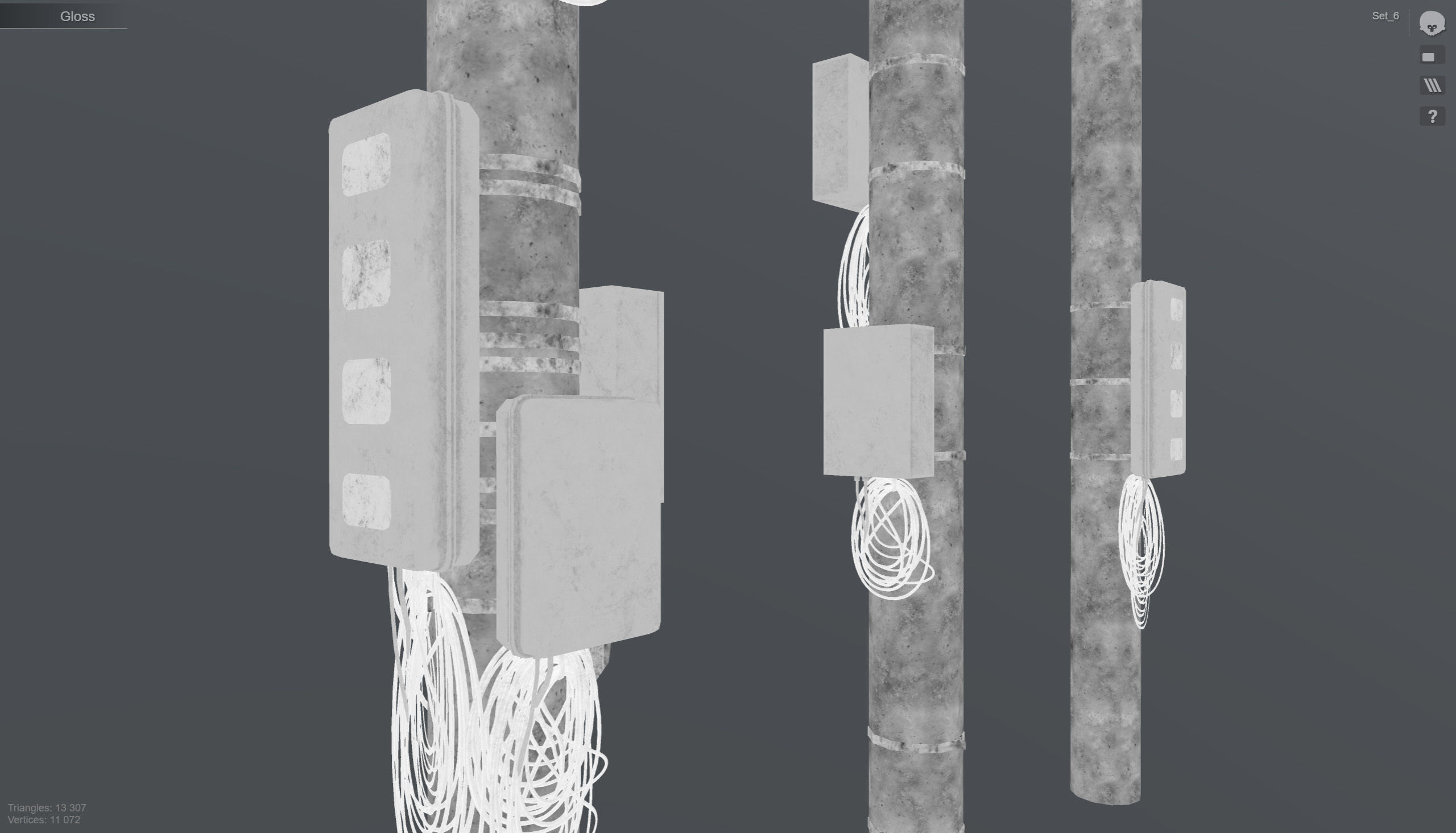 Set of low poly props Low-poly 3D model_14