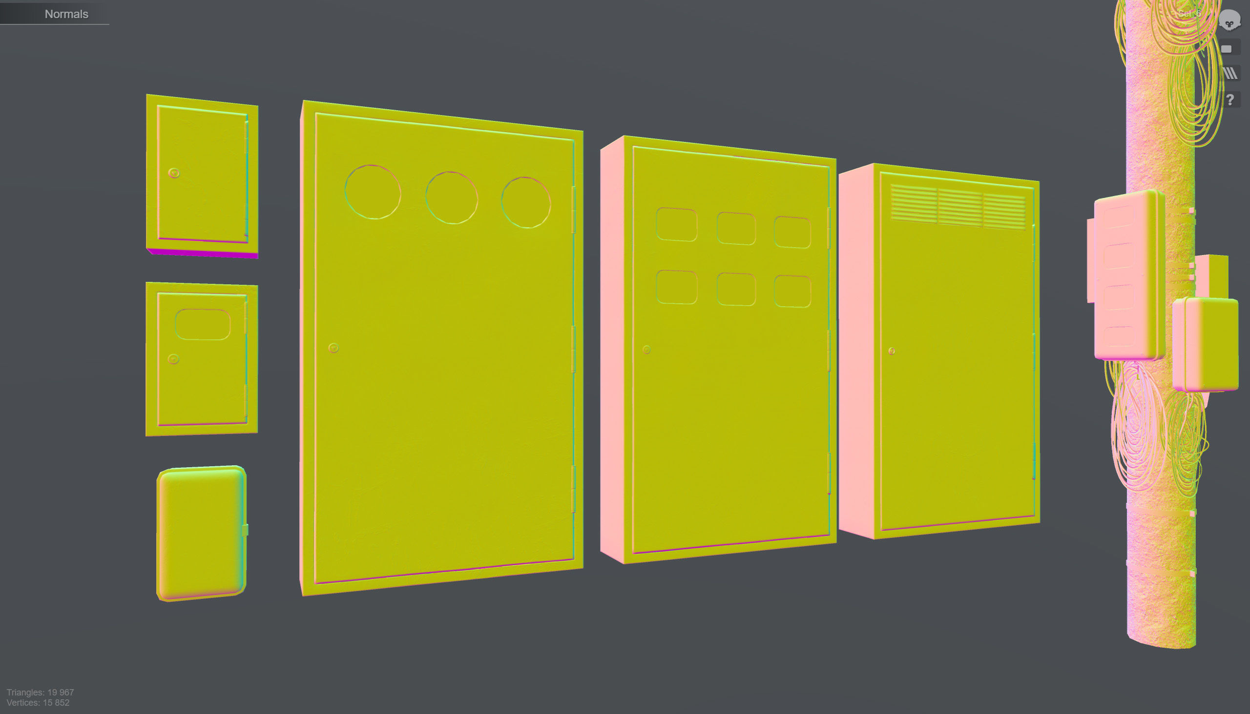 Set of low poly props Low-poly 3D model_7