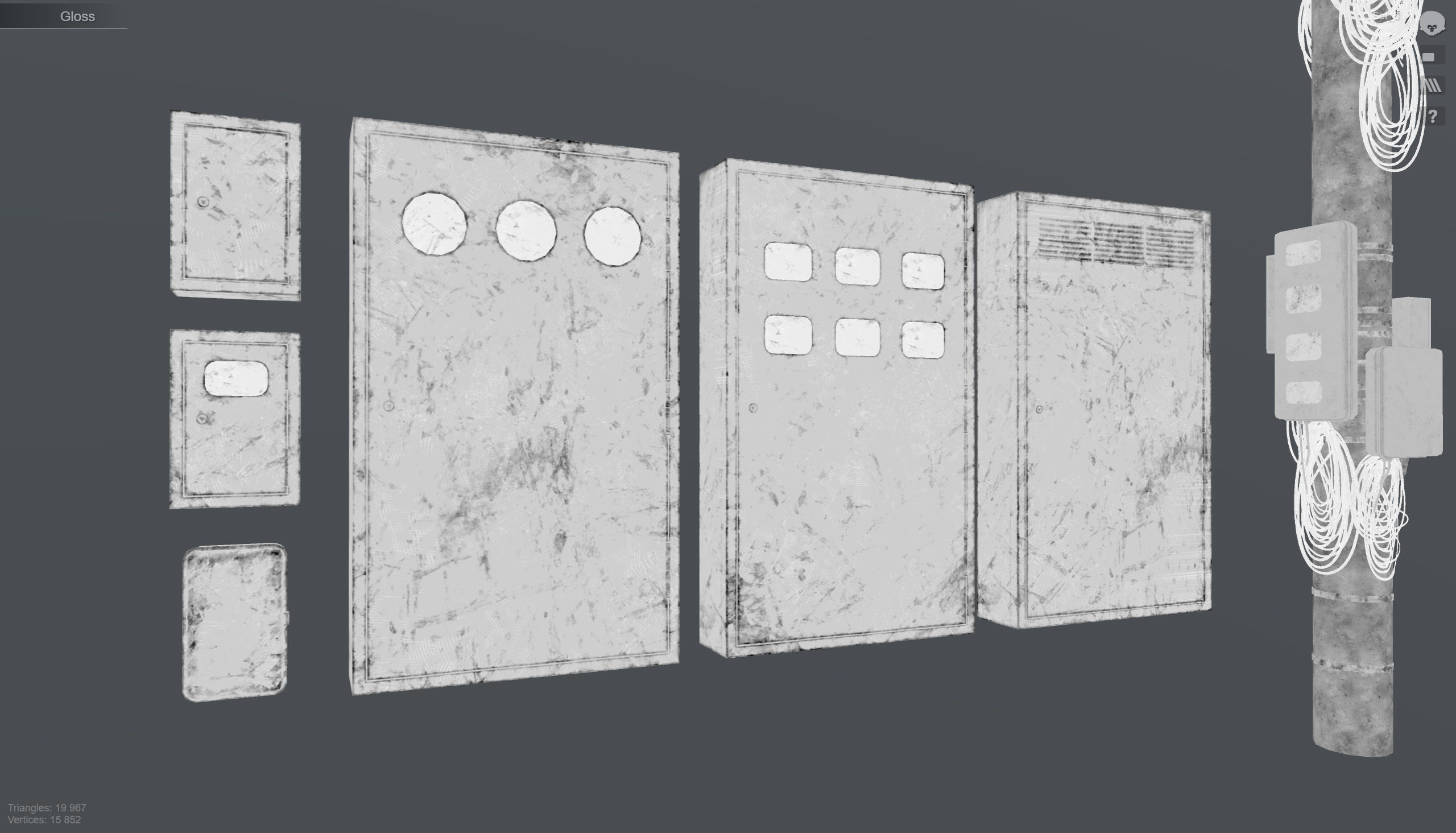 Set of low poly props Low-poly 3D model_9