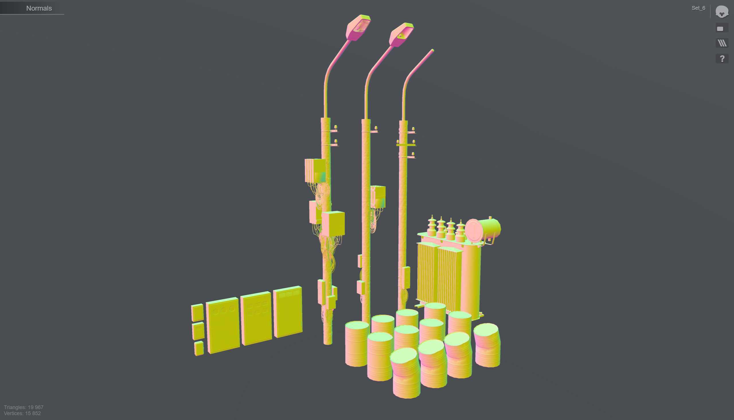 Set of low poly props Low-poly 3D model_2
