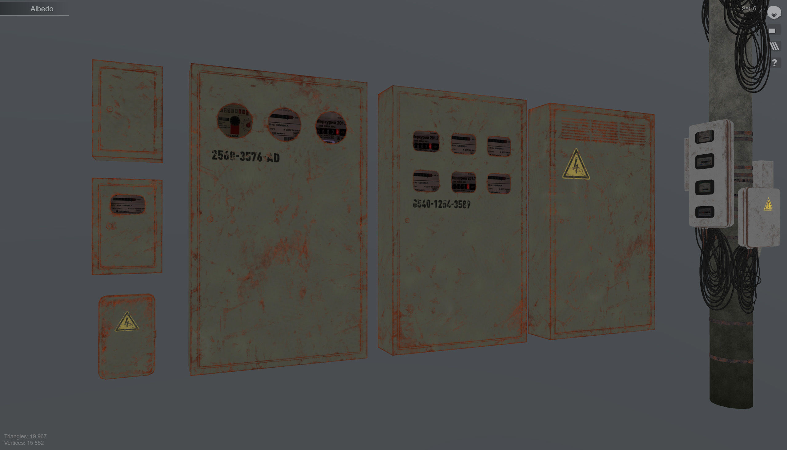 Set of low poly props Low-poly 3D model_8