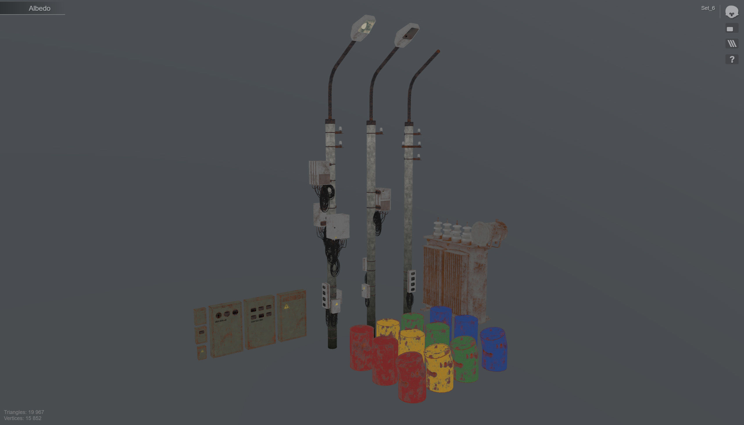 Set of low poly props Low-poly 3D model_3