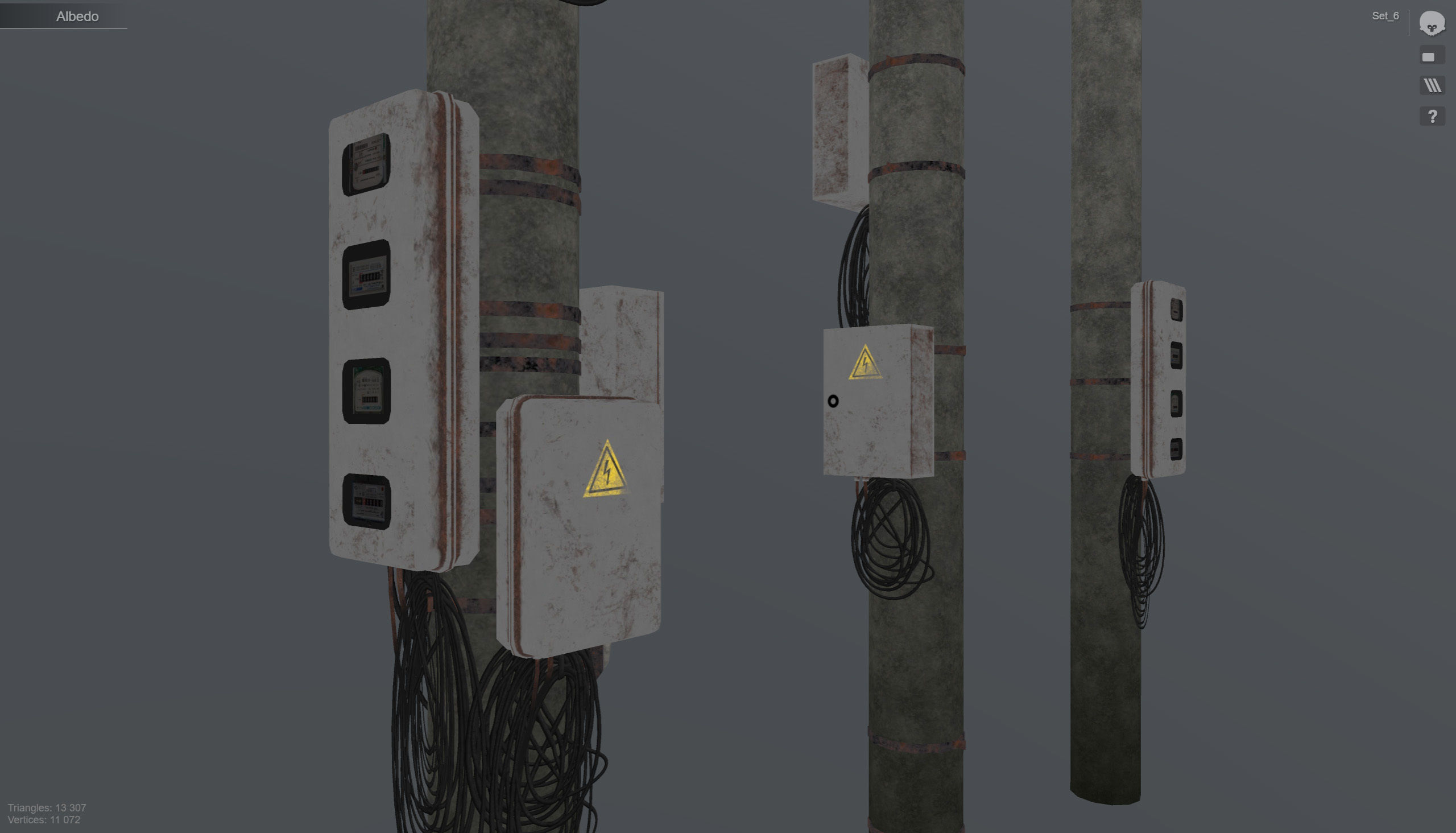 Set of low poly props Low-poly 3D model_13