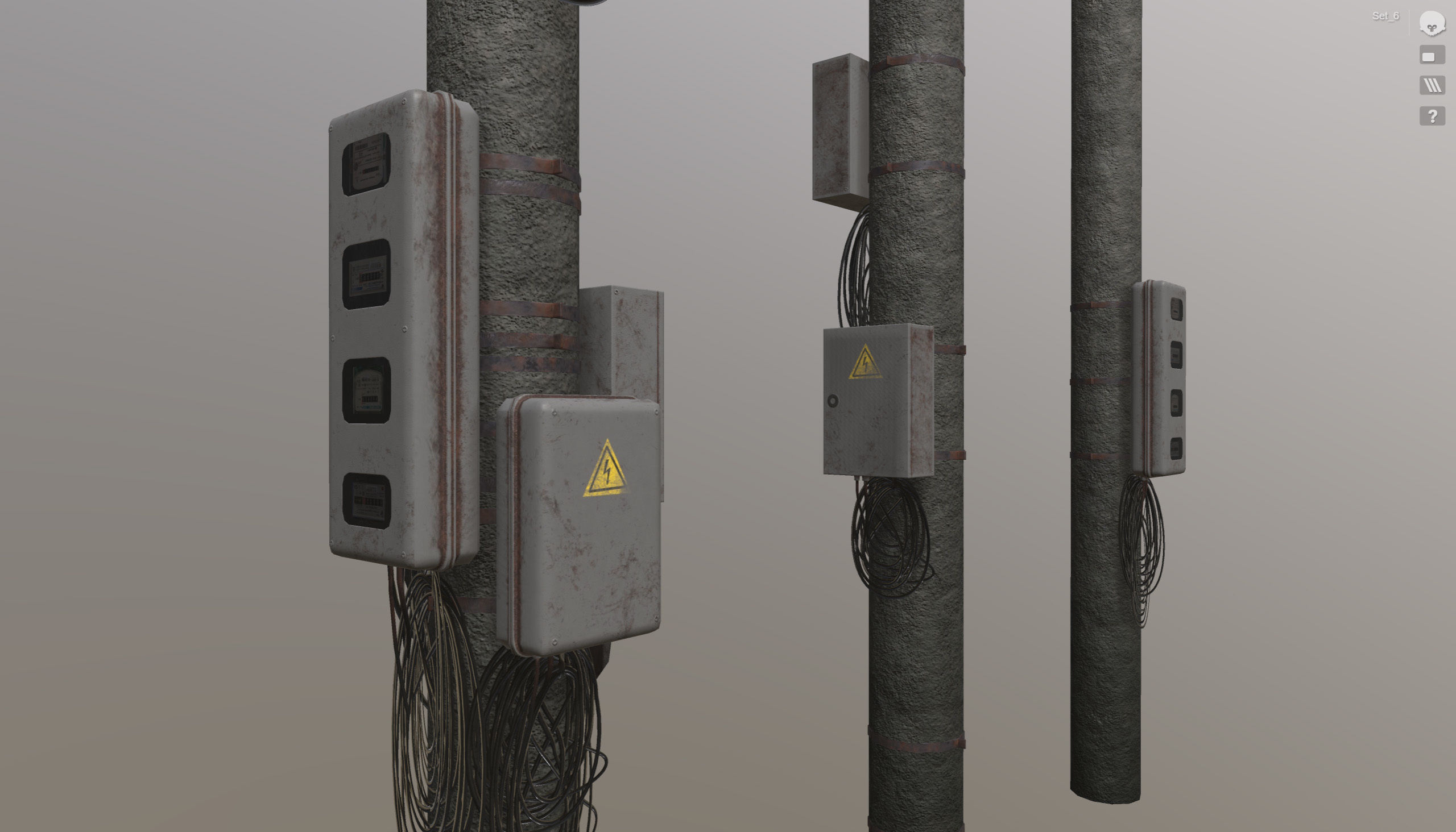 Set of low poly props Low-poly 3D model_11