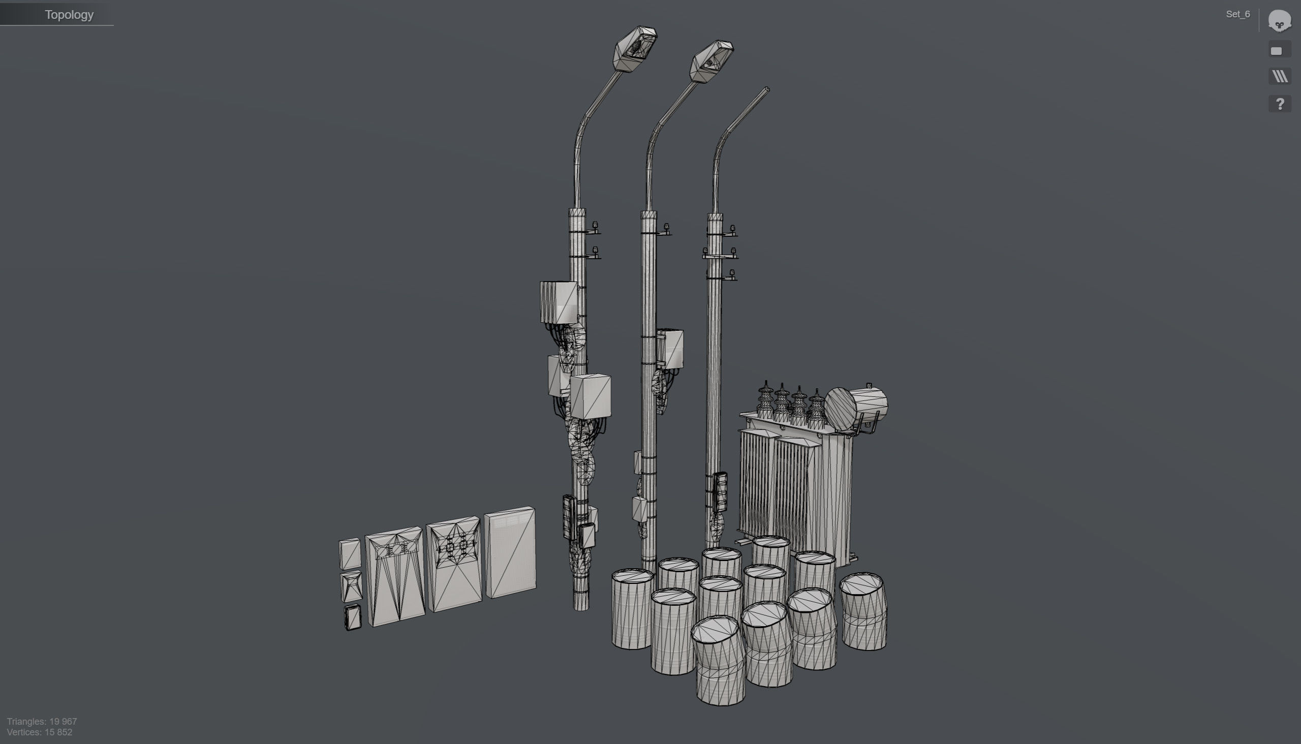 Set of low poly props Low-poly 3D model_5
