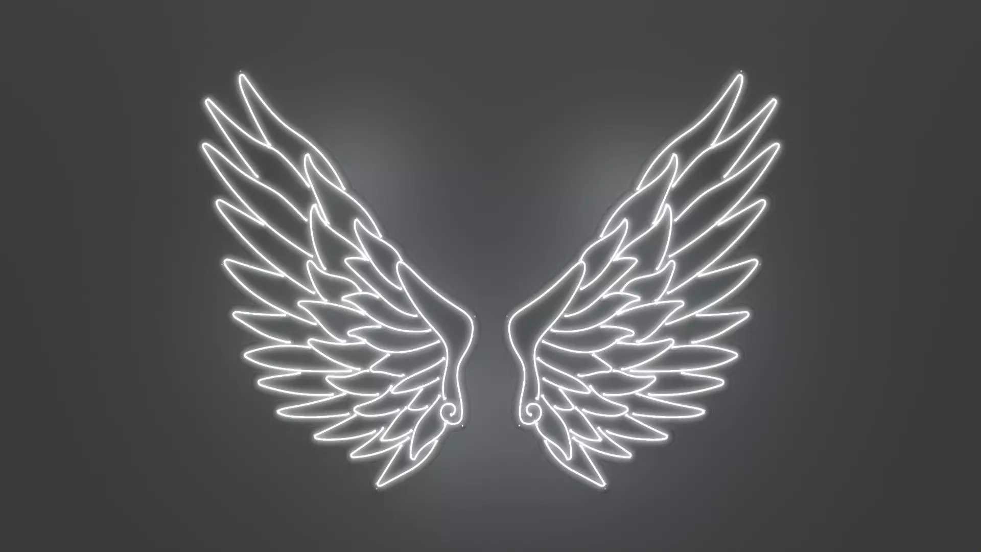 Angel Wings 3 - Neon Sign 3D model_0