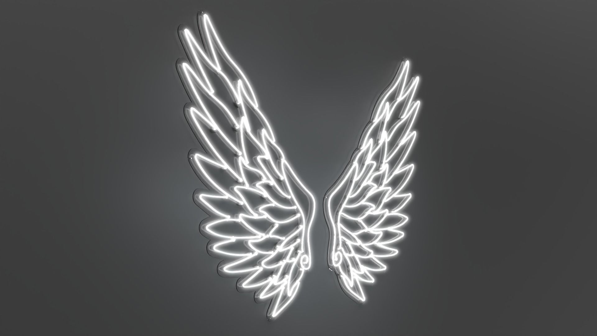 Angel Wings 3 - Neon Sign 3D model_5