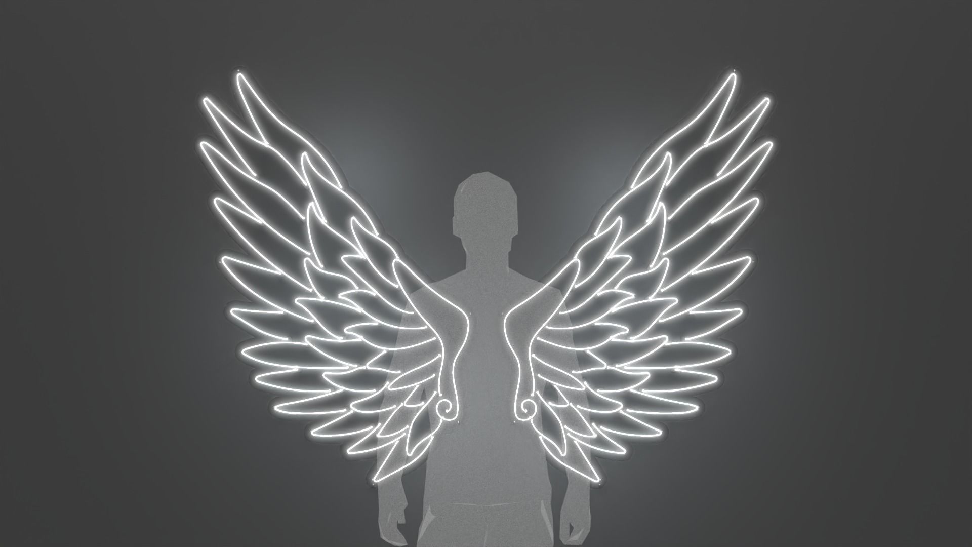 Angel Wings 3 - Neon Sign 3D model_1