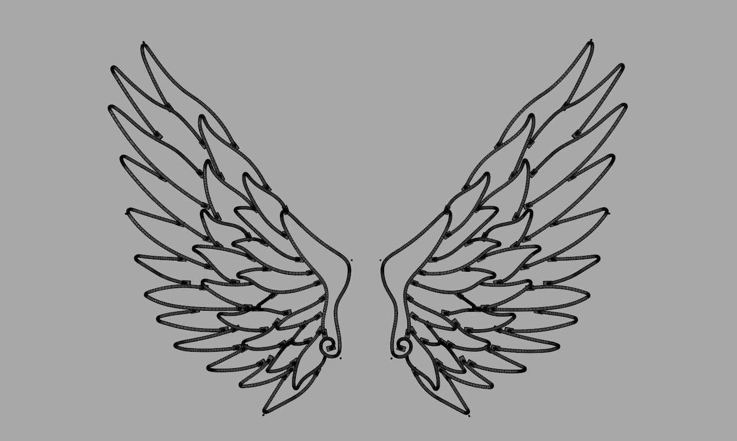 Angel Wings 3 - Neon Sign 3D model_7