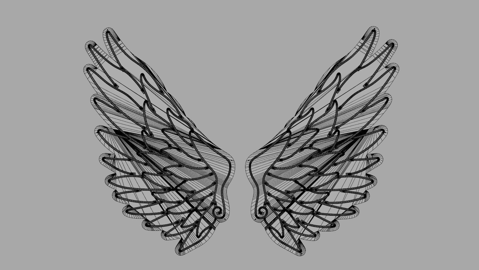 Angel Wings 3 - Neon Sign 3D model_6