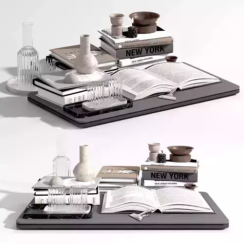 Decorative set 1 coffee table with books