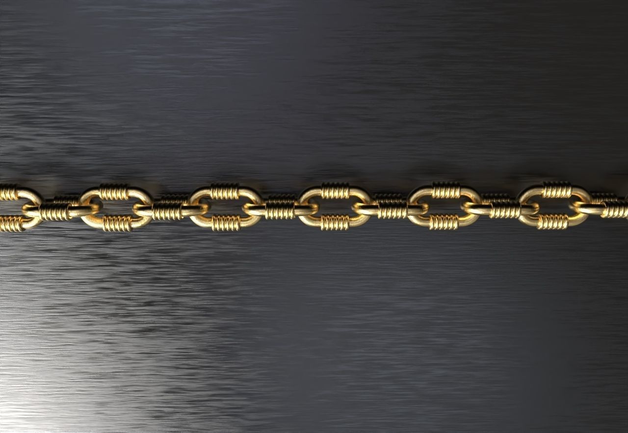 Tiffany chain link bracelet or necklace sizes pack 3D print model_7