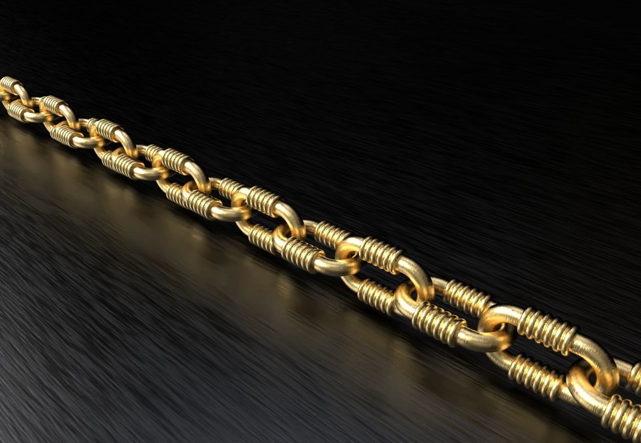 Tiffany chain link bracelet or necklace sizes pack 3D print model_6