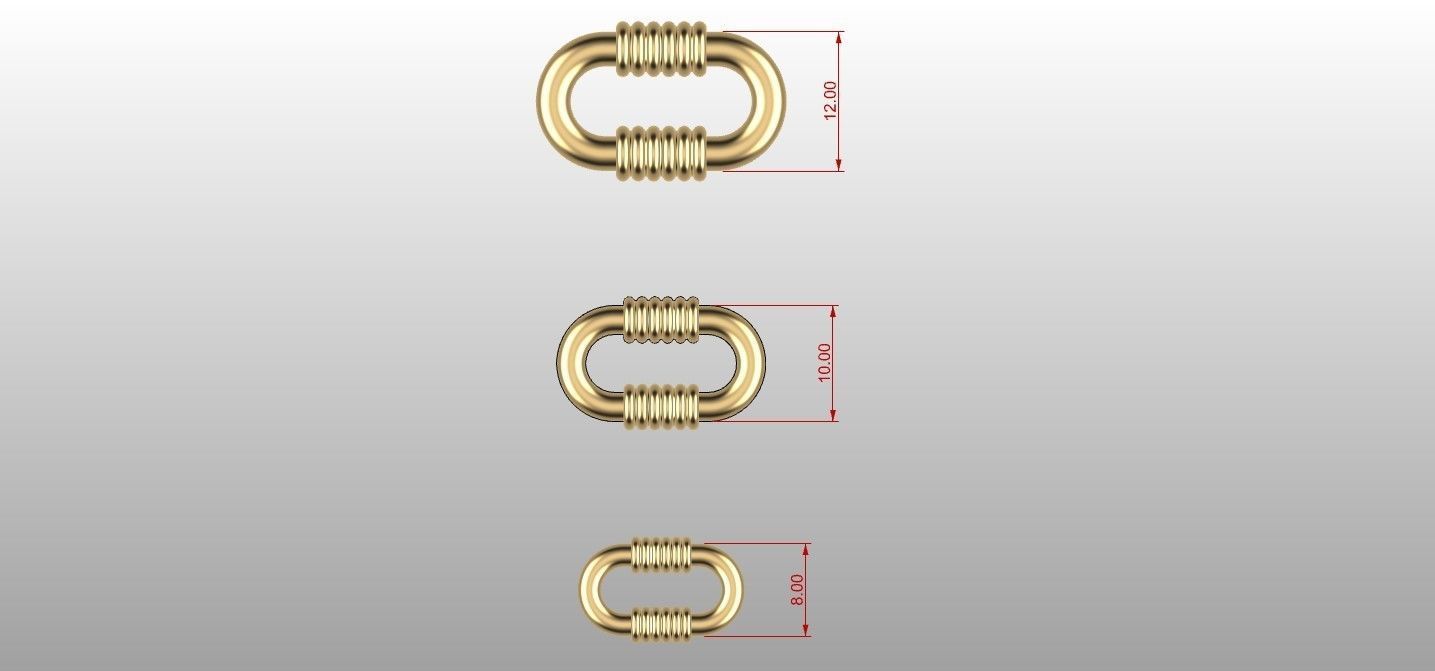 Tiffany chain link bracelet or necklace sizes pack 3D print model_9