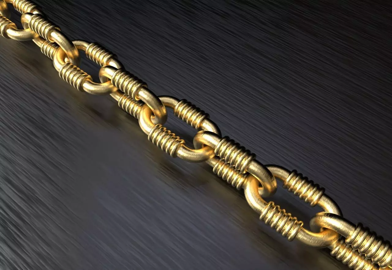 Tiffany chain link bracelet or necklace sizes pack 3D print model_0