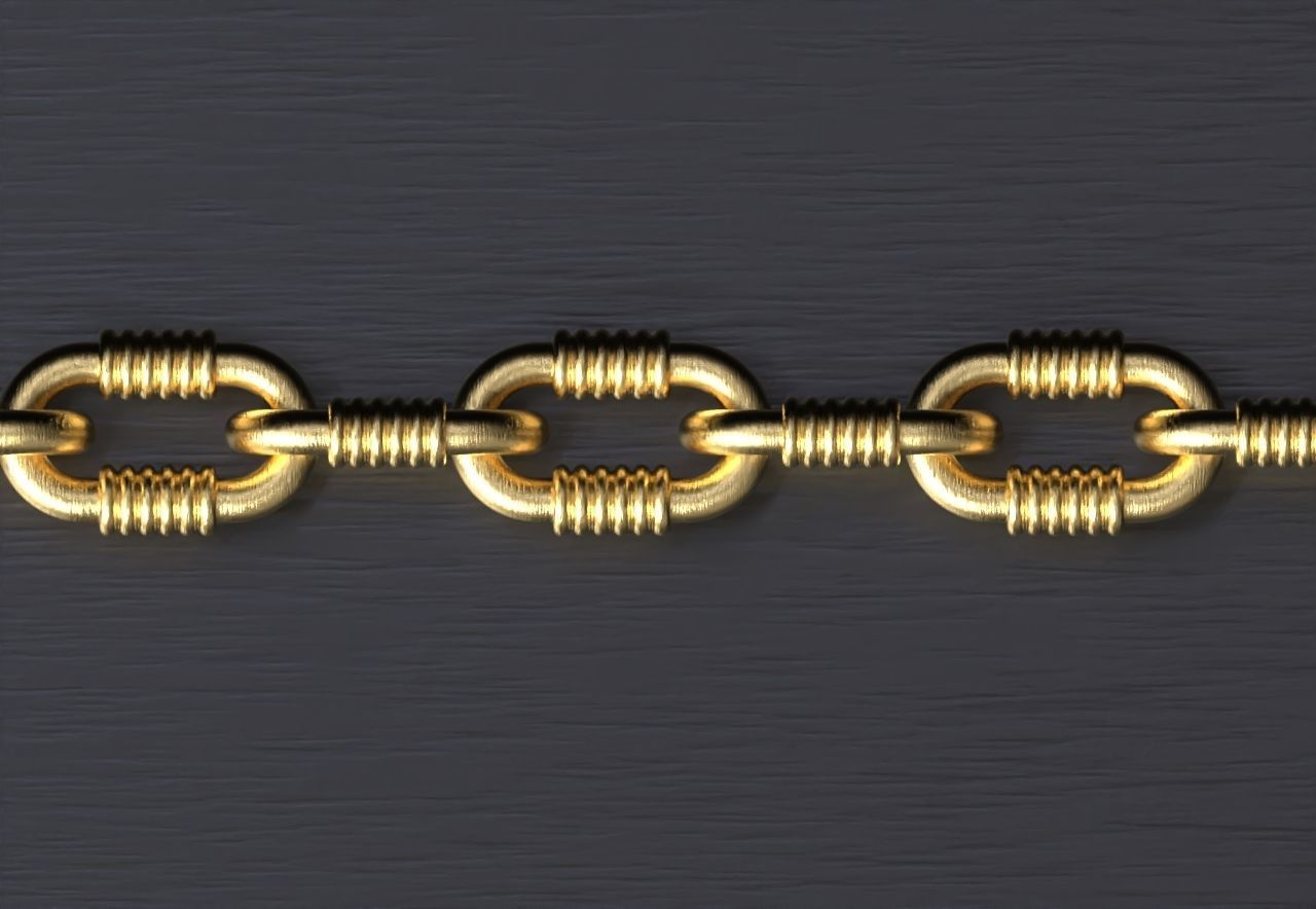 Tiffany chain link bracelet or necklace sizes pack 3D print model_4