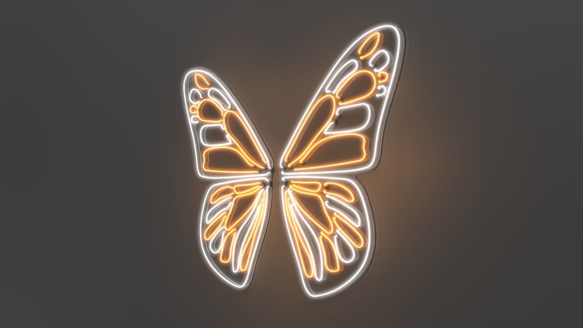 Butterfly Wings 1 - Neon Sign 3D model_4