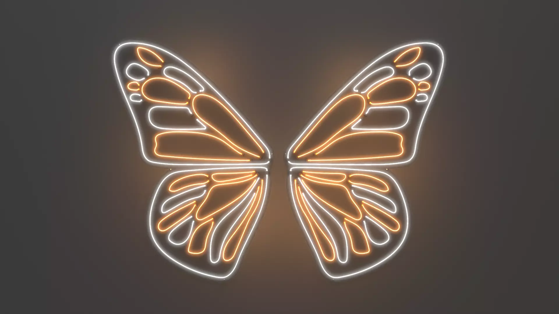 Butterfly Wings 1 - Neon Sign 3D model_0