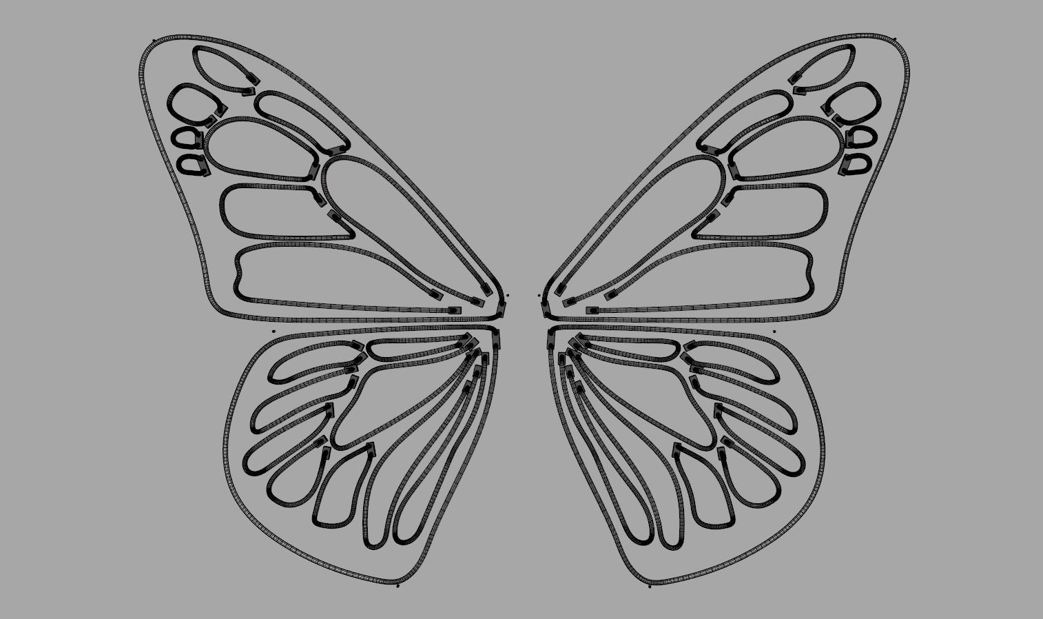 Butterfly Wings 1 - Neon Sign 3D model_7