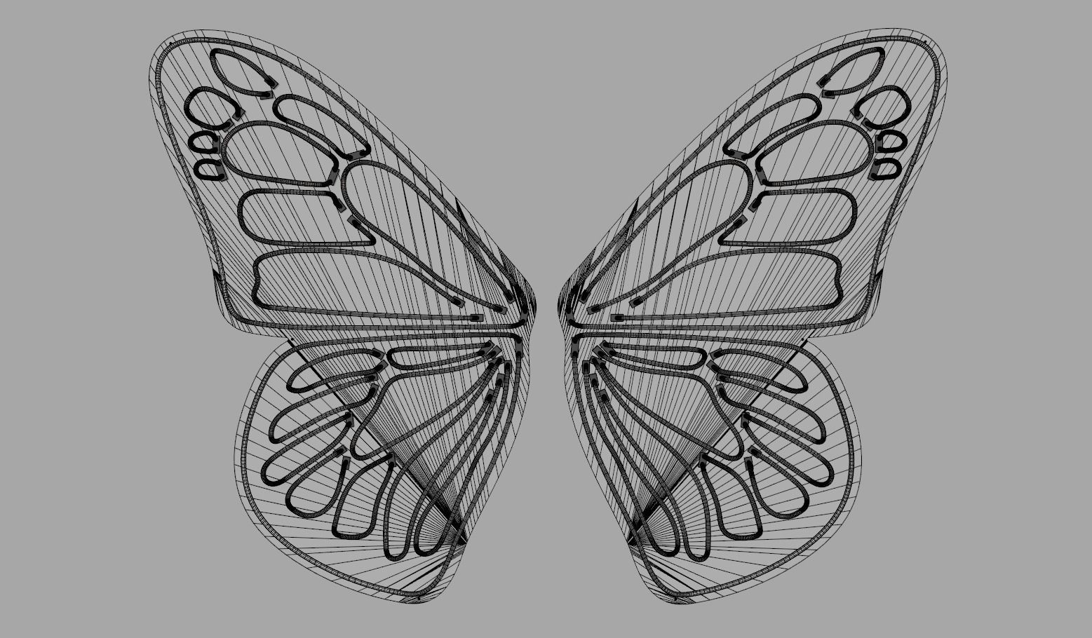 Butterfly Wings 1 - Neon Sign 3D model_6