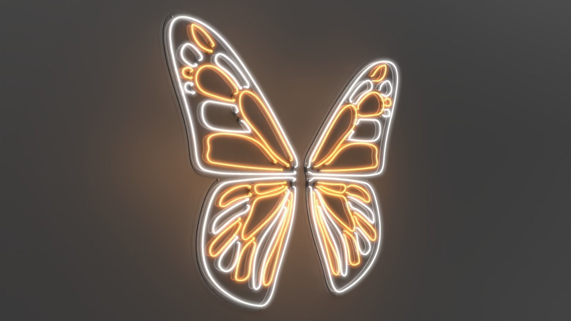 Butterfly Wings 1 - Neon Sign 3D model_5