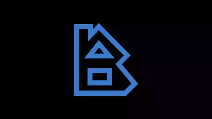 FONTIRON-002 B letter Free low-poly 3D model