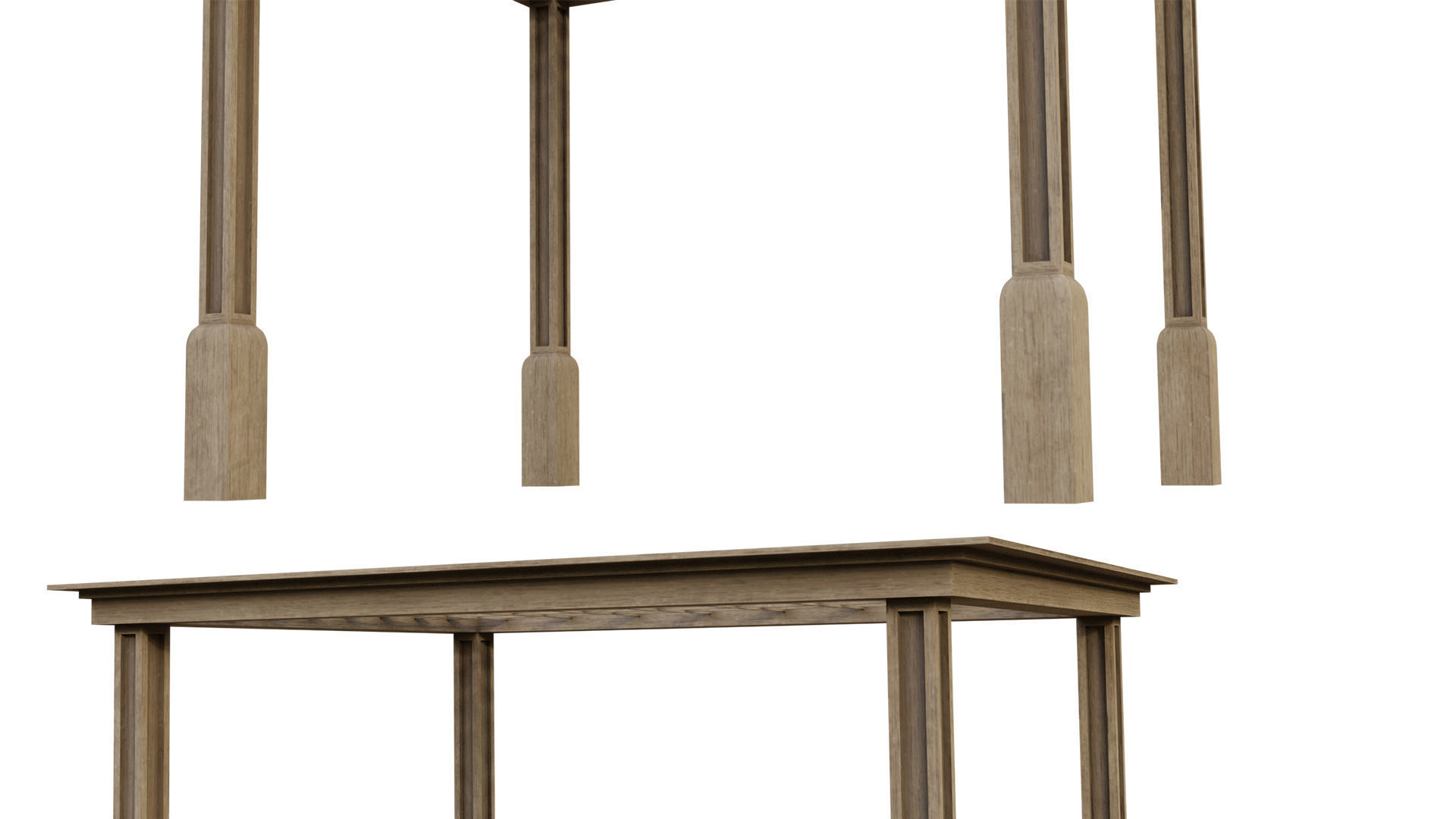 Simple Gazebo with many PBR presets Low-poly 3D model_8