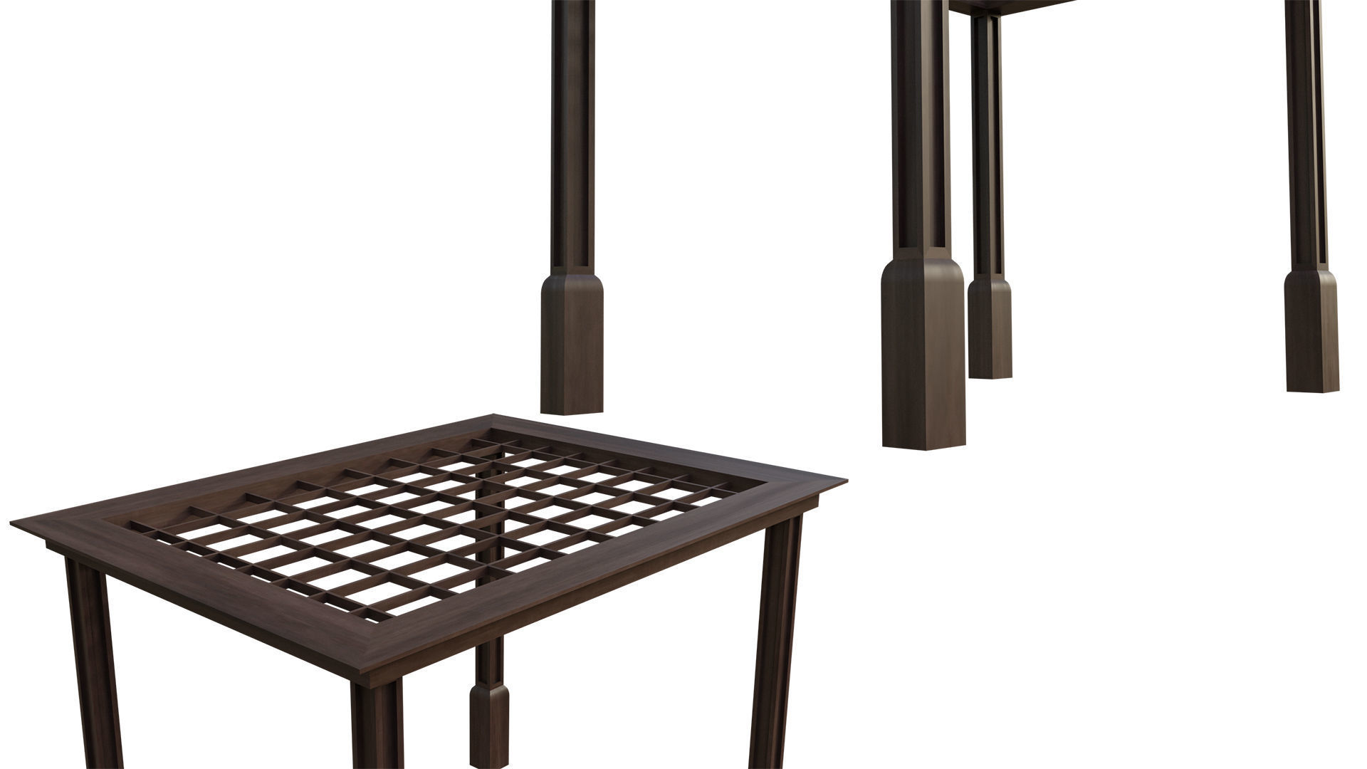 Simple Gazebo with many PBR presets Low-poly 3D model_7