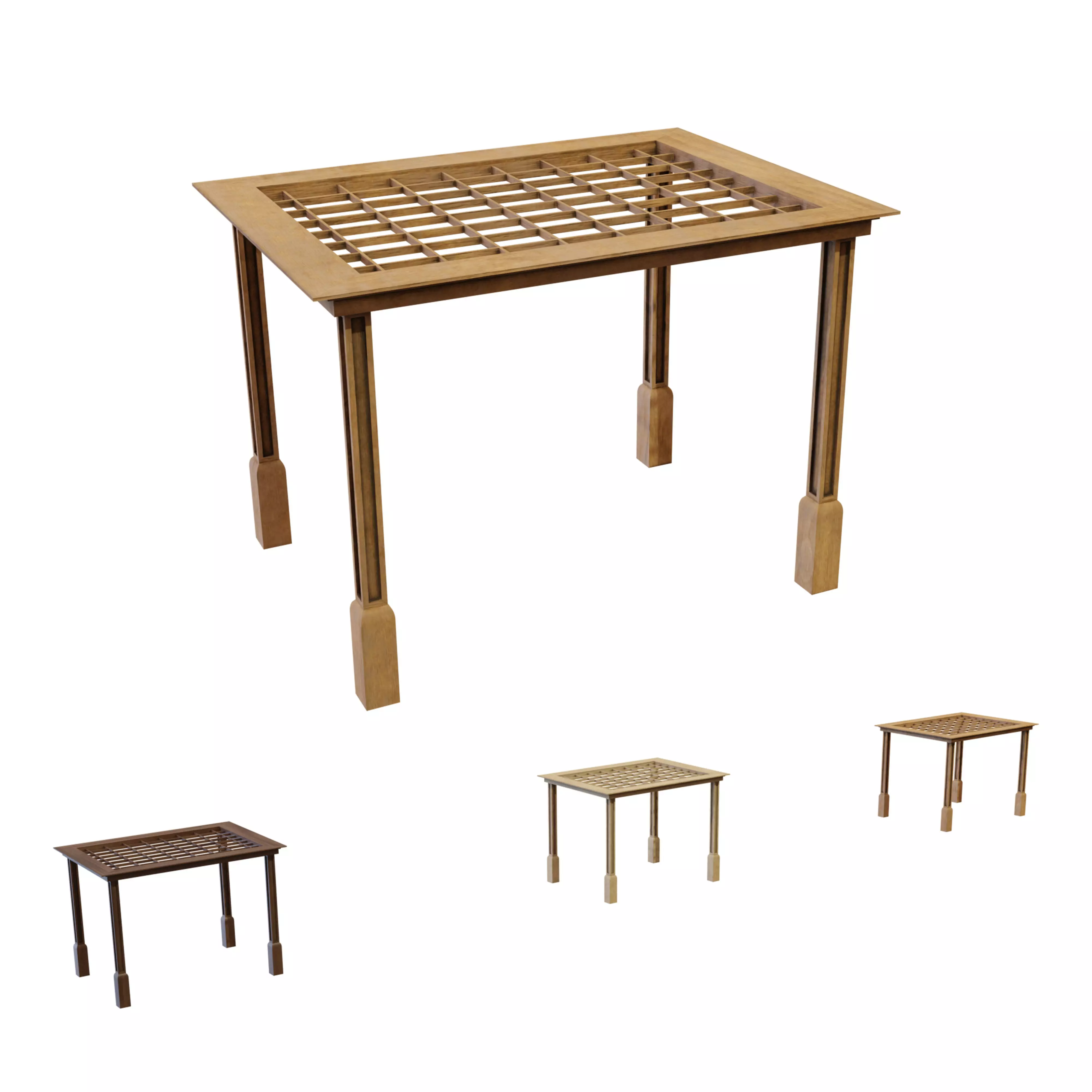 Simple Gazebo with many PBR presets Low-poly 3D model_0