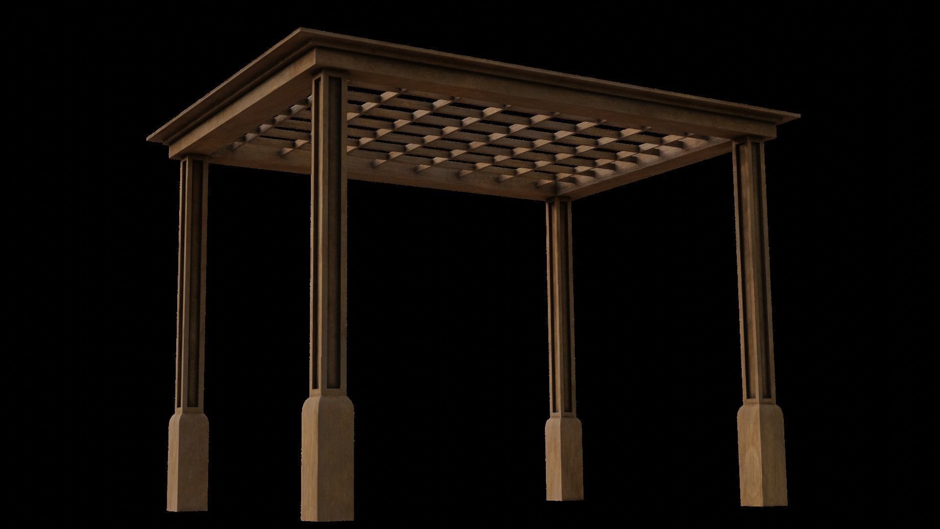 Simple Gazebo with many PBR presets Low-poly 3D model_19