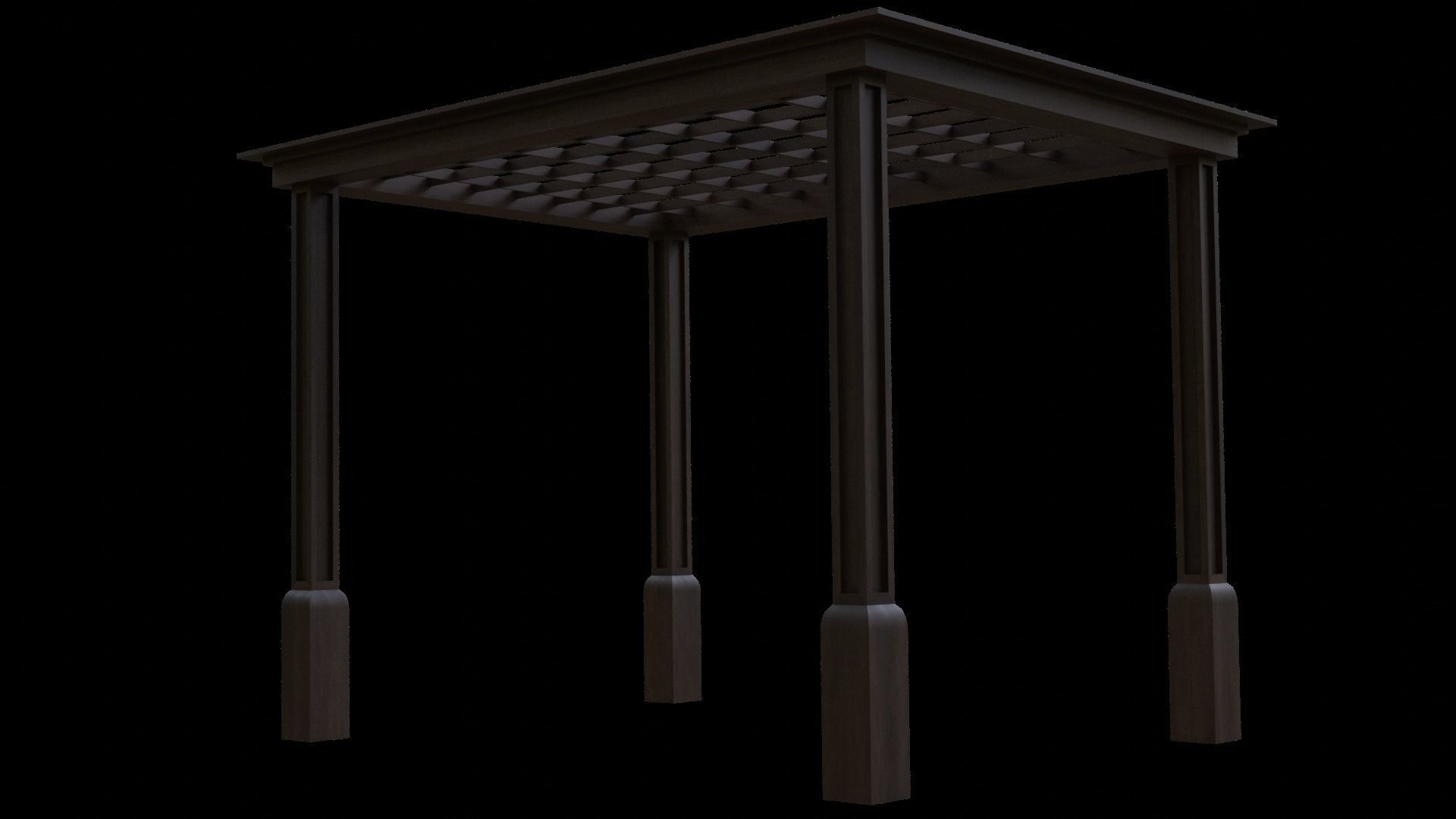 Simple Gazebo with many PBR presets Low-poly 3D model_31