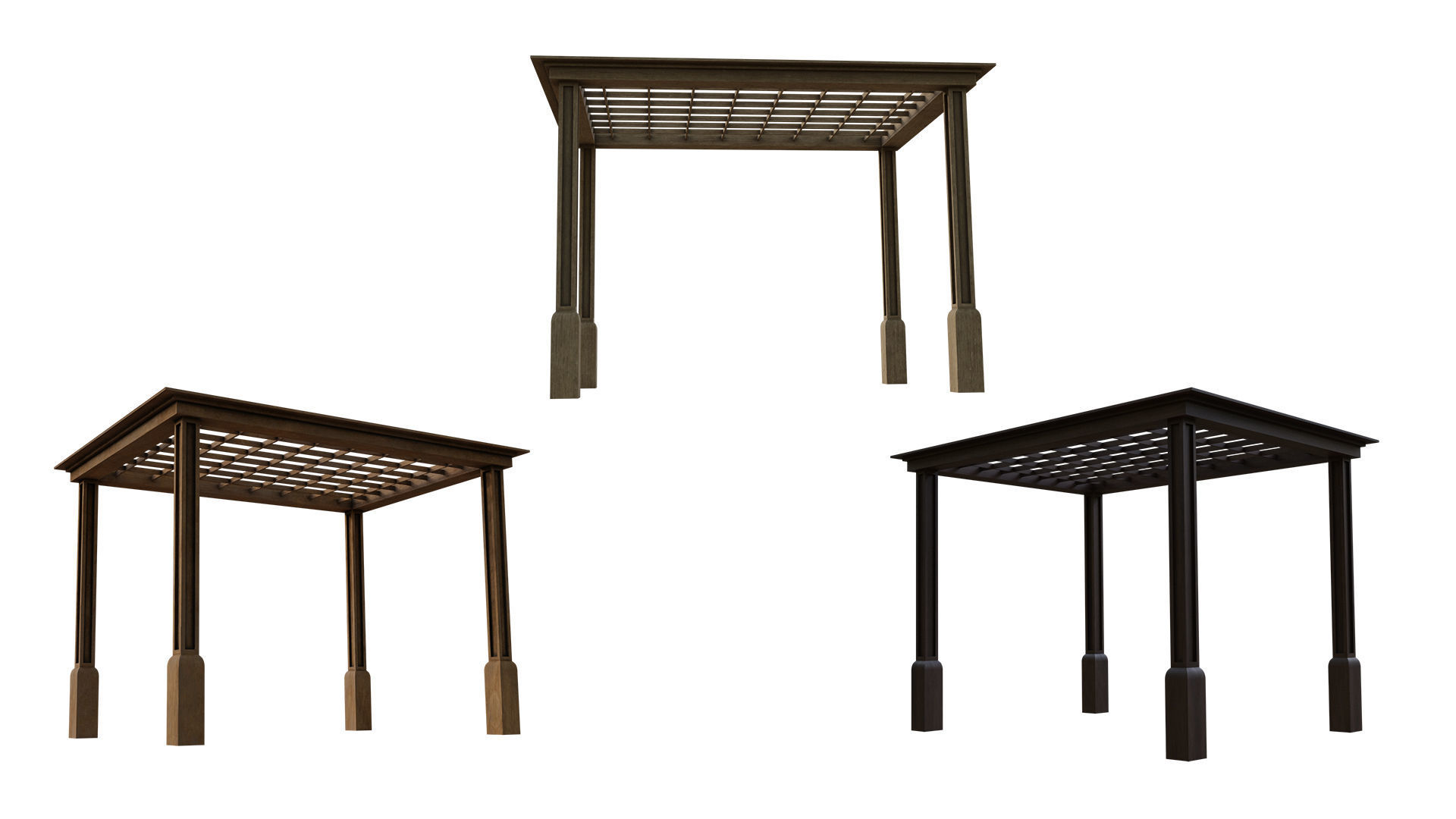 Simple Gazebo with many PBR presets Low-poly 3D model_2