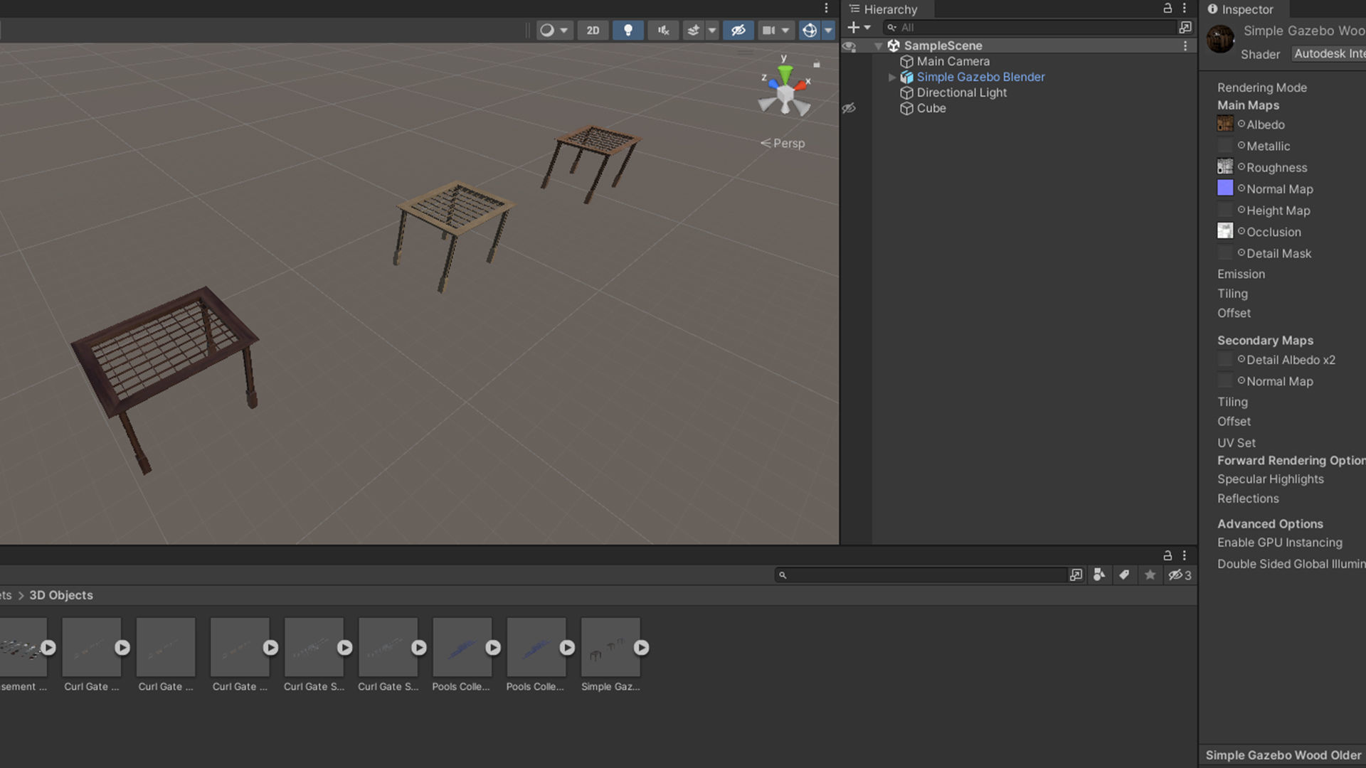 Simple Gazebo with many PBR presets Low-poly 3D model_13