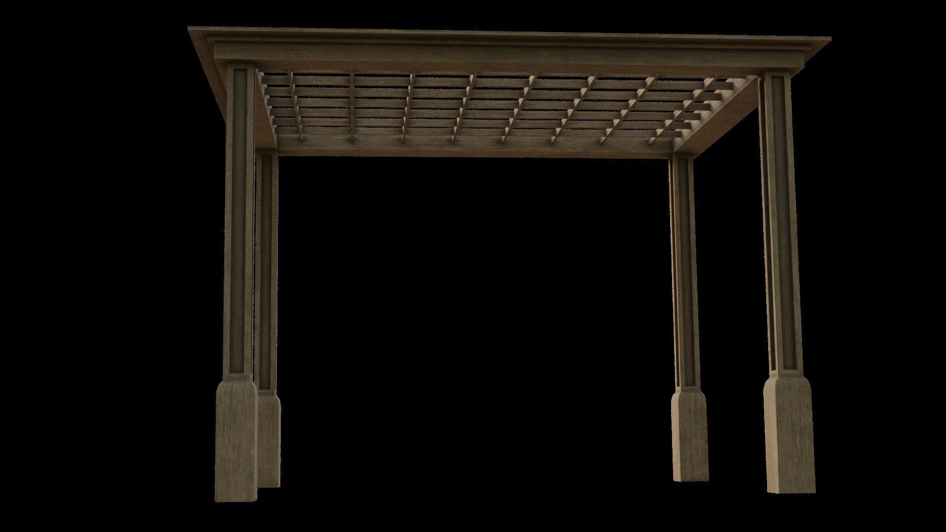 Simple Gazebo with many PBR presets Low-poly 3D model_23