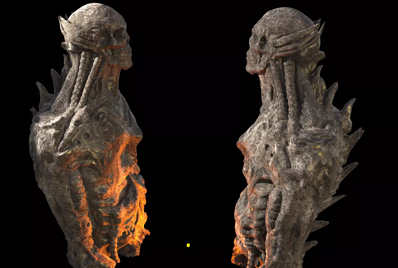 Alien Gods ancient Statue 3D model