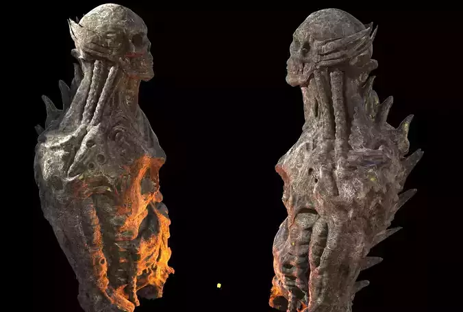 Alien Gods ancient Statue  3D model